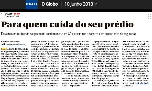 Clínica Jorge Jaber em destaque no caderno Barra, de O Globo, deste domingo