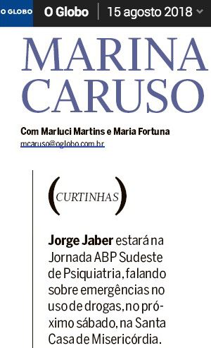 Clínica Jorge Jaber na coluna de Marina Caruso, de O Globo